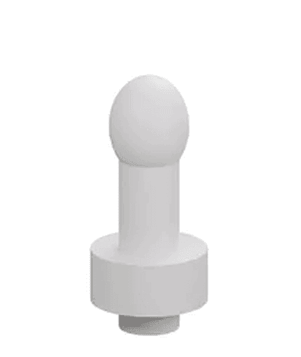 Bispo da primeira versão: cilindro branco com topo oval.